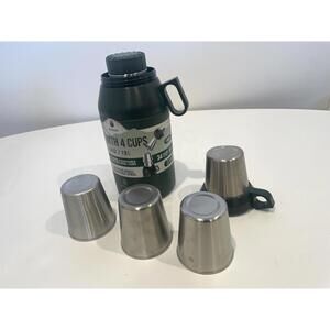 Manna 64 oz Jug with 4 Cups - Double Wall Insulated Thermos (NEW, small dent)